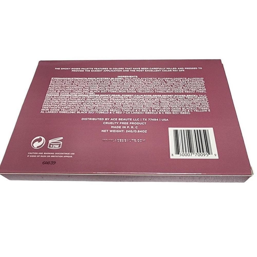 Ace Beautē Smoky Roses Eyeshadow Palette New in Box 15 Shades NEW - Picture 3 of 4